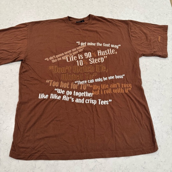 Star Co. Other - Y2K HTF Star Co. Unrestricted Apparel Brown Hip Hop Rap Song Lyrics Men's 2XL